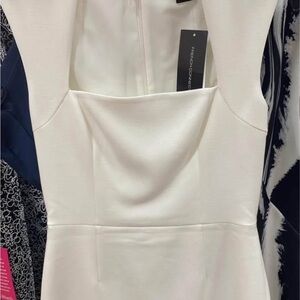 French Connection White Sheath Dress Square Neck Sleeveless